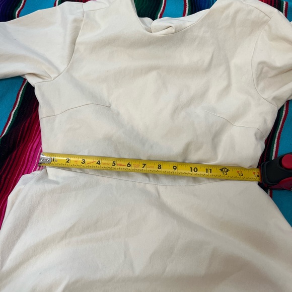 Made in Korea Cotton corduroy like Like Open Tie Back A‎ Line Dress. Size Small - Picture 9 of 13